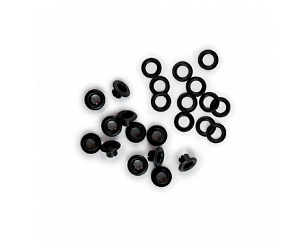 Set of grommets with washers We R Memory Keepers "Black" size 5mm by 35 pcs