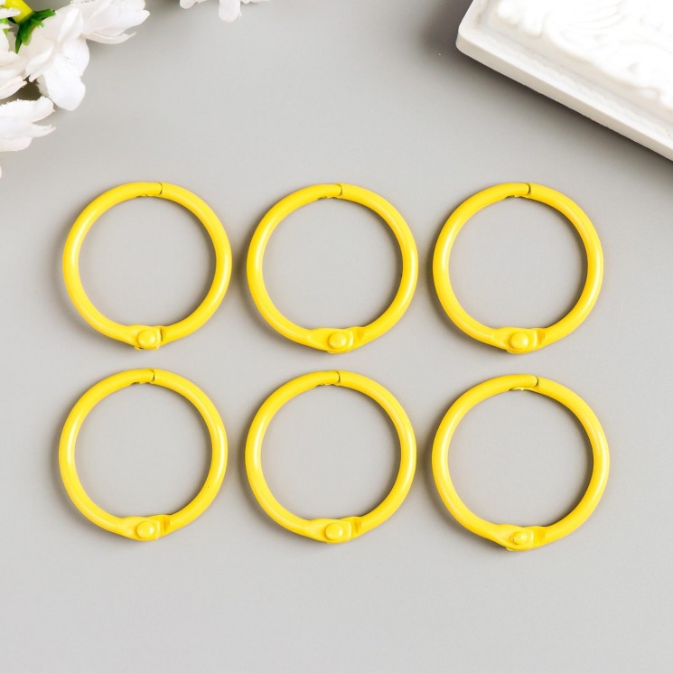 Set of rings for the album "ArtUzor", 3 cm, yellow, 6 pieces
