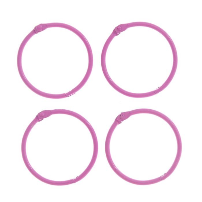 Set of rings for the album "ArtUzor", 4.5 cm, bright pink, 4 pieces