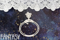 Чипборд Fantasy "Принцесса с рамкой 1411" размер 6,3*7,8 см
