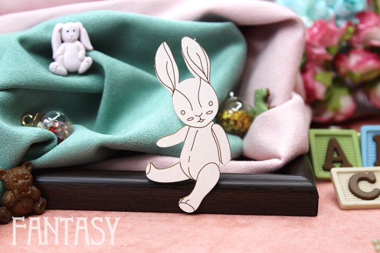 Chipboard Fantasy "Plush Hare 2181" size 6.5*3.3 cm