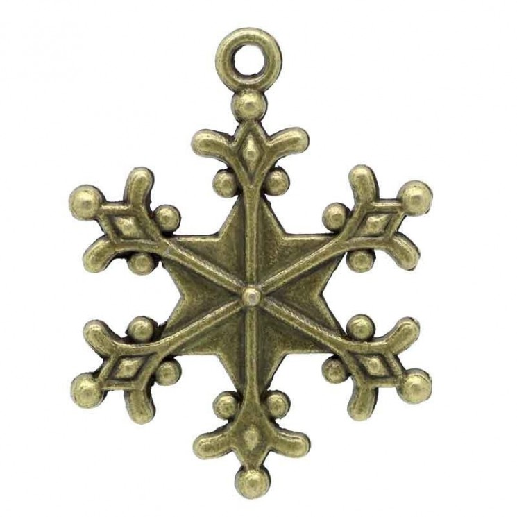 Pendant "Snowflake" bronze, size 2.7 cm, 1 pc 