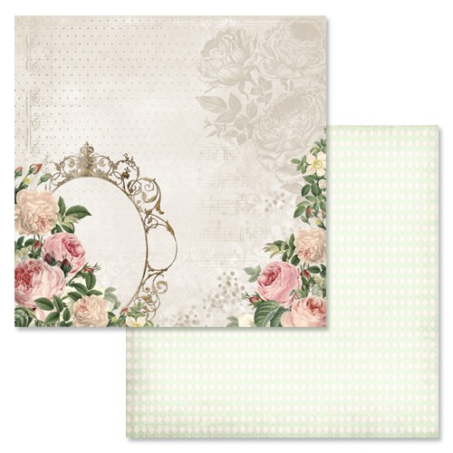 Double-sided sheet of ScrapMania paper "The Duchess's Garden. Music of flowers", size 30x30 cm, 180 g/m2