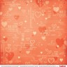 Двусторонний лист бумаги ScrapBerry's Мальчик и девочка "Детская любовь", размер 30х30 см, 190 гр/м2