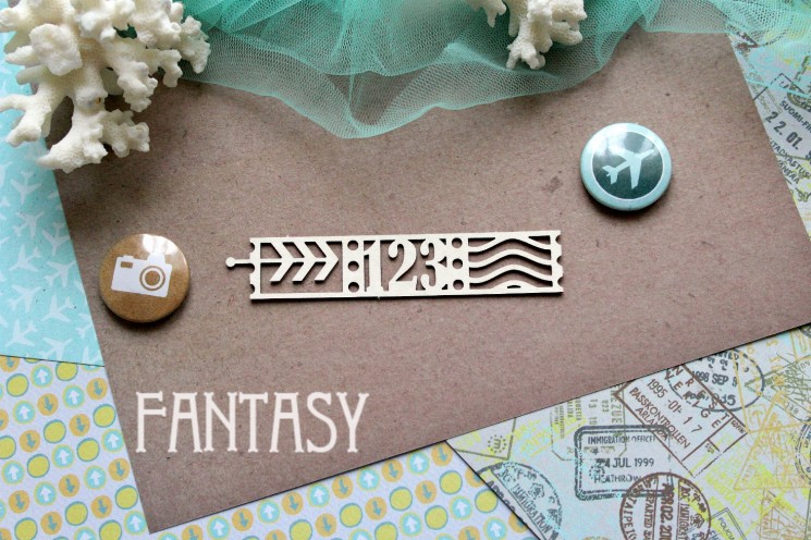 Chipboard Fantasy "Journey 821" size 9.5*1.8 cm