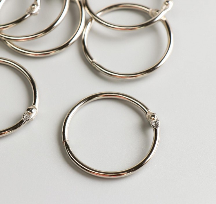 Rings for the album "ArtUzor", 4 cm, silver, 2 pieces
