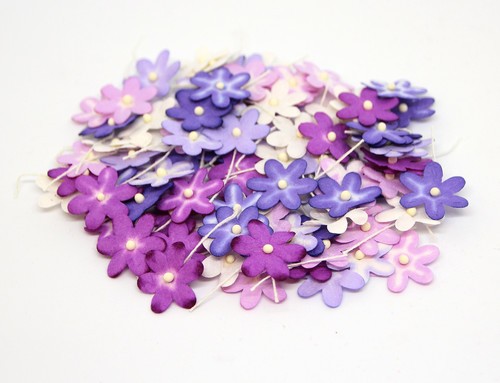 Small flowers "Lilac mix", size 2 cm, 10 pcs
