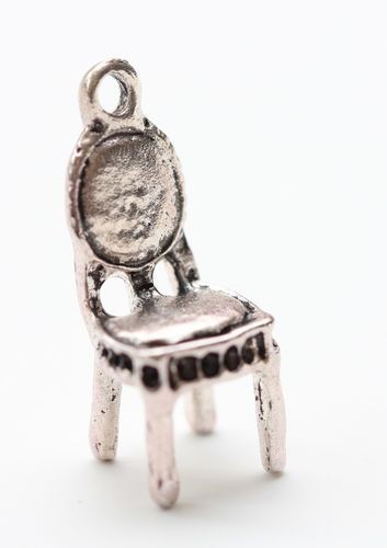 Scrapberry's "High Chair" metal pendant, antique silver, size 10X27 mm, 1 pc