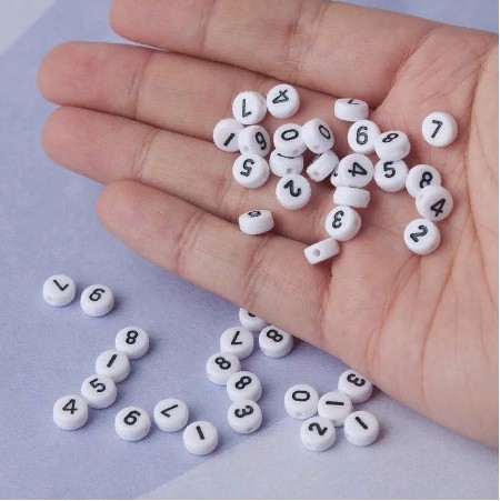 Pendant "Numbers from 0 to 9", size 0, 7x0, 3cm, 10 pcs 