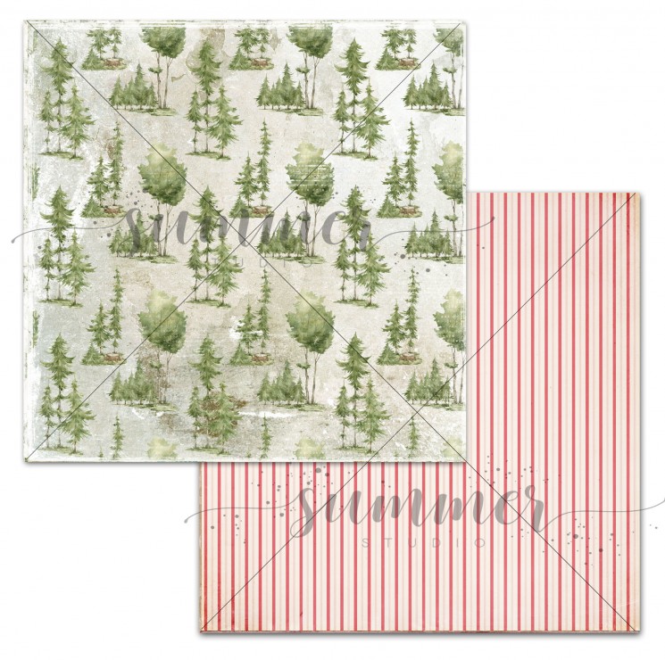 Double-sided sheet of paper Summer Studio Spirit of nature "Whisper", size 30.5*30.5cm, 190gr