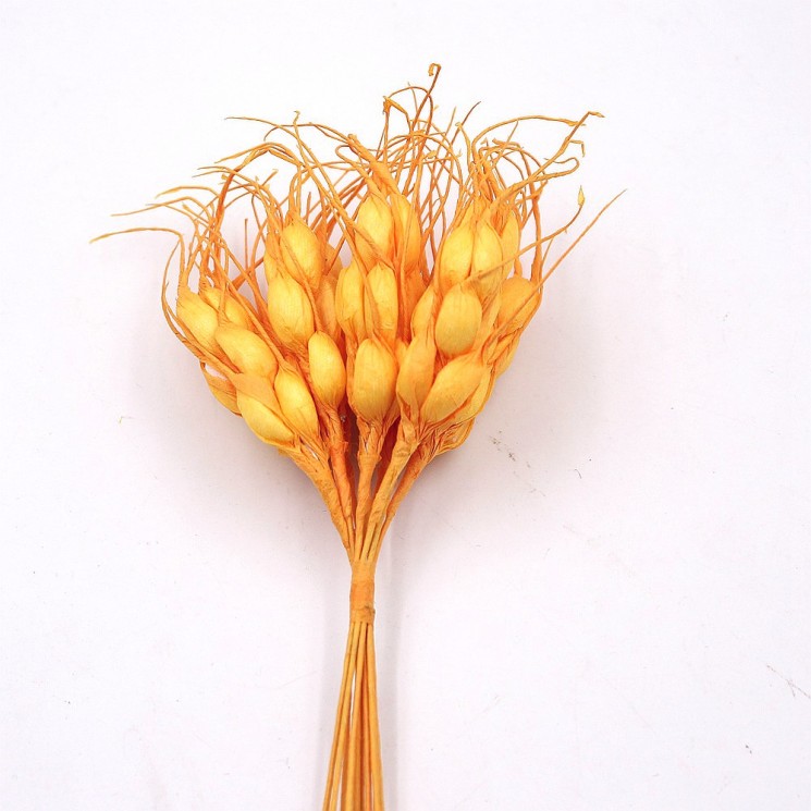 Decorative bouquet "Spikelets" orange, 10 pcs, length 17cm