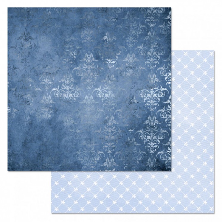 Double-sided sheet of ScrapMania paper " Phonomix. Blue. Damascus", size 30x30 cm, 180 g/m2