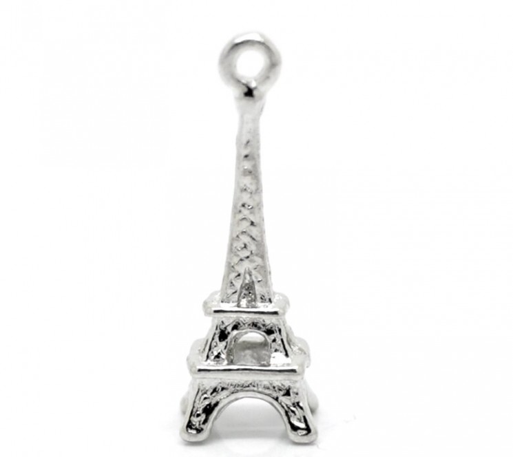 Silver pendant "Eiffel Tower", size 3 cm, 1 pc