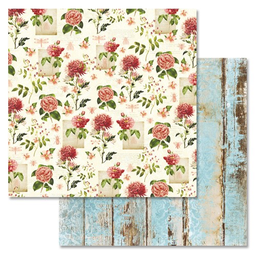 Double-sided sheet of ScrapMania paper " Summer extravaganza. Hot flowers", size 30x30 cm, 180 g/m2
