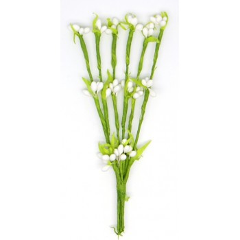 Decorative bouquet Needlework "Spring" white, length 11 cm