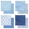 Double-sided set of paper 30. 5x30. 5 cm " Phonomix. Blue", 12 sheets, 180 g (ScrapMania)