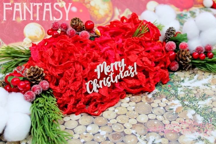Chipboard Fantasy inscription "Merry Christmas 1560" size 8*3.5 cm