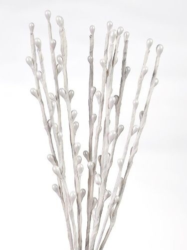 Twig with berries "White" size 20 cm 6 pcs