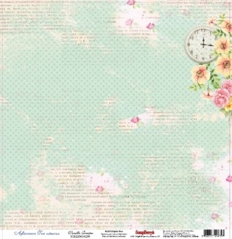 One-sided sheet of paper Scrapberry's Afternoon tea "Vanilla recipes", size 30x30 cm, 180 g/m2