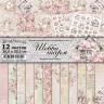 Двусторонний набор бумаги 30,5х30,5 см "Шебби шарм", 12 листов, 180 гр  (ScrapMania)