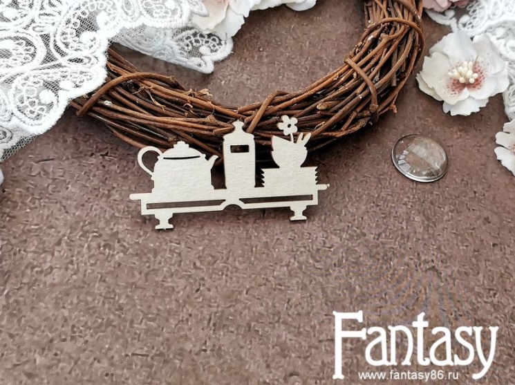 Чипборд Fantasy Идиллия "Чайный сервиз 3629", размер 3,2*6 см