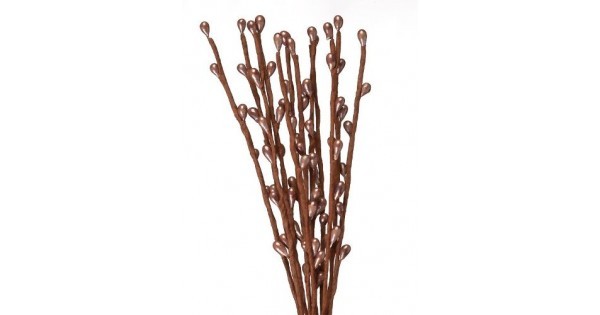 Twig with berries "Brown" size 20 cm 6 pcs