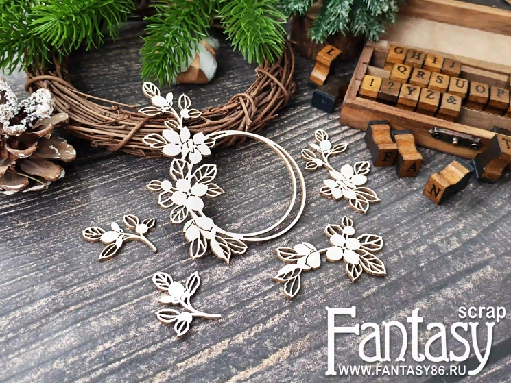 Чипборд Fantasy "Цветочный набор 3897"