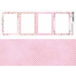 Двусторонний лист с картинками "Розовые грезы. Карточки", 10х30 см, 180 гр/м2