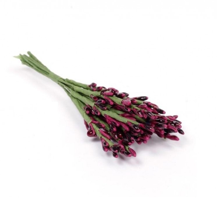 Decorative bouquet "Needlework" red, length 12 cm