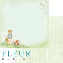 Двусторонний лист бумаги Fleur Design Мальчики "Настоящие друзья", размер 30,5х30,5 см, 190 гр/м2
