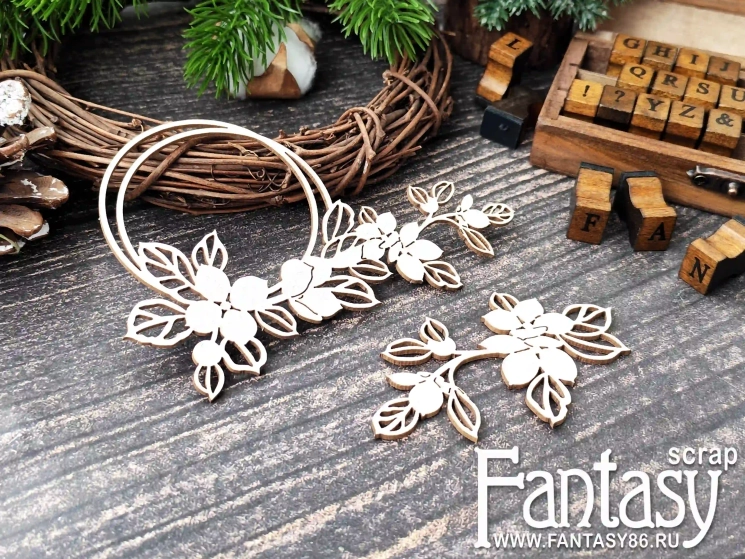 Чипборд Fantasy "Цветочный набор 3895"  