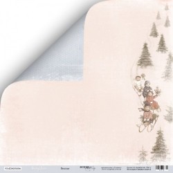 Двусторонний лист бумаги ScrapМир Shabby Winter "Веселье" размер 30*30см, 190гр