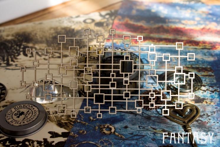 Чипборд Fantasy "Фоновый с квадратиками 008", размер 7,5*14,5 см