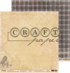 Двусторонний лист бумаги CraftPaper Шерлок "Загадка" размер 30,5*30,5см, 190гр