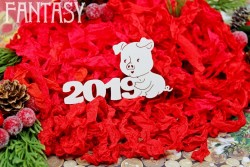 Чипборд Fantasy "Свинка 2019" 1562" размер 8,5*5см