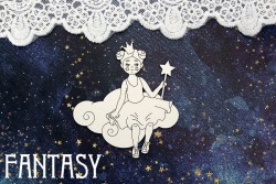 Чипборд Fantasy "Принцесса на облачке 1386" размер 7,8*7,1 см
