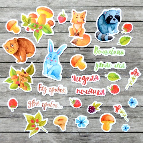 ScrapMania die-cut set "For mushrooms, for berries", 30 pcs