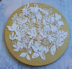 Вырубка набор листочков 55 эл. бумага кардсток 290 гр.