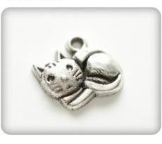 Scrapberry's "Little Kitten" metal pendant, antique silver, size 13X14 mm, 1 pc