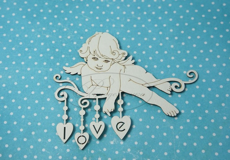 Chipboard Needlework "Angel on a branch 4 A", size 8*7 cm