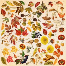 Лист с картинками для вырезания Fabrika Decoru "Autumn botanical diary" размер 30,5х30,5 см