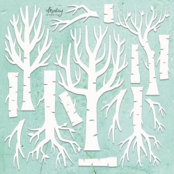 Чипборд Mintay Papers "Trees", размер 30х30 см, толщина 2 мм, 14 элементов