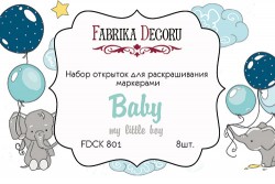Набор открыток для раскрашивания маркерами Fabrika Decoru "MY LITTLE BABY BOY", 8 шт, размер 10х15 см