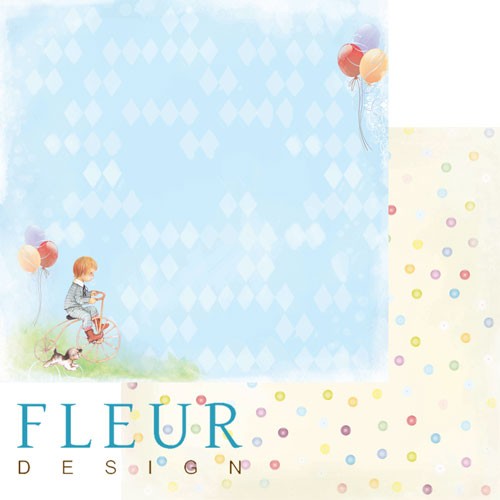 Double-sided sheet of paper Fleur Design Boys "Moments", size 30. 5x30. 5 cm, 190 g/m2
