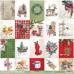 Односторонний лист бумаги ScrapМир Art Christmas "Карточки" размер 30*30см, 190гр