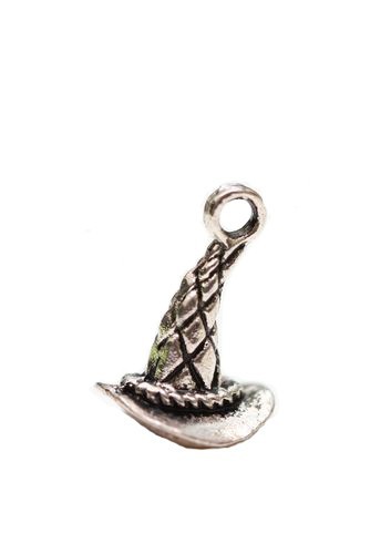Scrapberry's "Witch's Hat" metal pendant, antique silver, size 9X16 mm, 1 pc