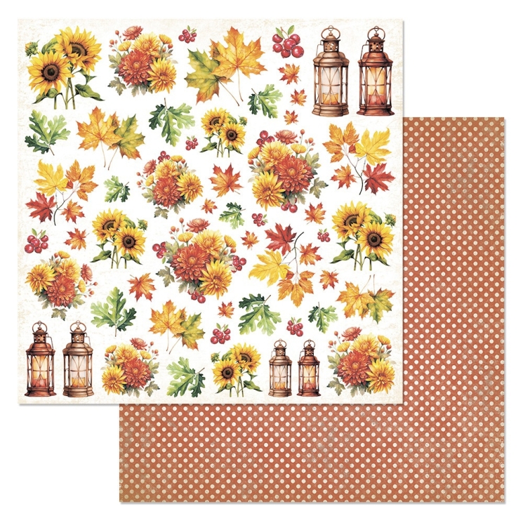 Двусторонний лист "В гостях у осени. Детали", размер 30*30 см, 180гр (ScrapMania)