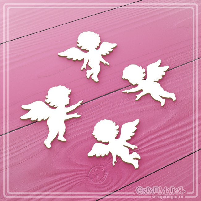 Scrapmagia chipboard set "Angels", 4 elements