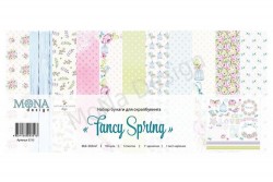 Набор односторонней бумаги MonaDesign "Fancy Spring" 12 листов, размер 30,5х30,5 см, 190 гр/м2
