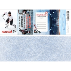 Двусторонний лист с картинками "Хоккей. Карточки", 10х30 см, 180 гр/м2